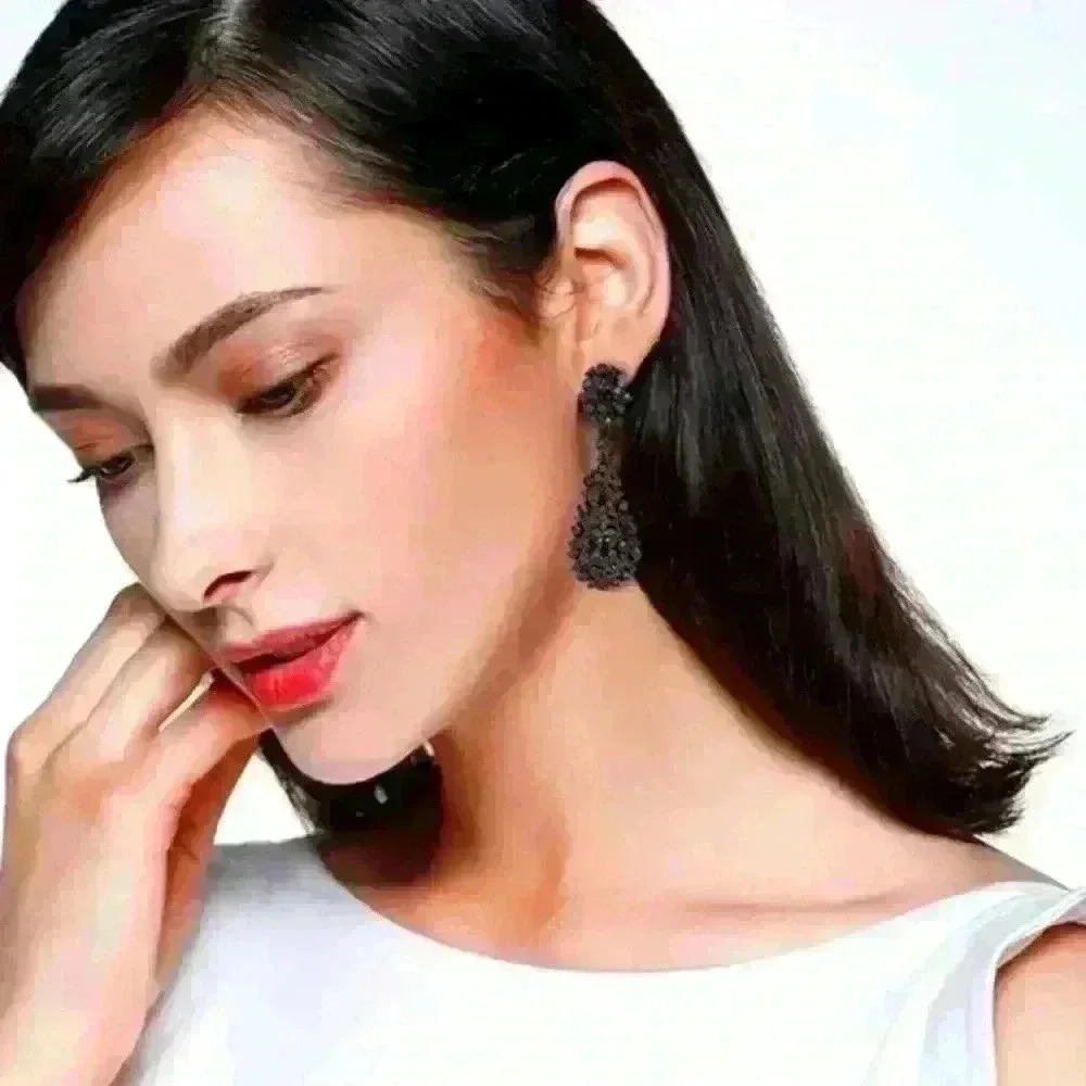 Black  rhinestone earrings